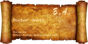 Bucher Anett névjegykártya