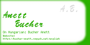 anett bucher business card